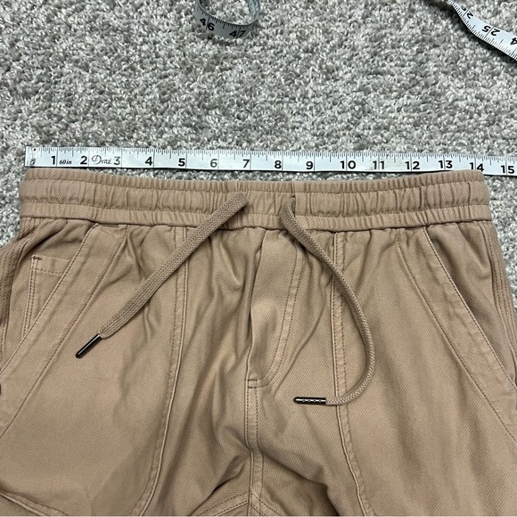 Athleta Jogger Farallon Cargo Crop Pants Womens 2 Tan Elastic Waist Pockets - Picture 5 of 8